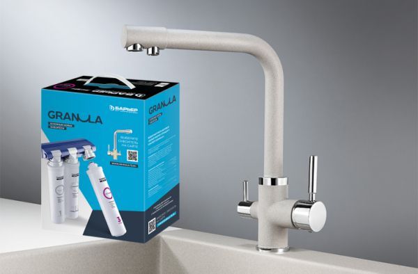 Комплект кухонный смеситель Granula 2015 Базальт + Фильтр Granula (2015 Базальт+АКС-002)