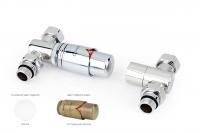 Автоматический терморегулятор прямой G 1/2" НР х G 3/4" НГ (набор) (Белый - Состаренная бронза)