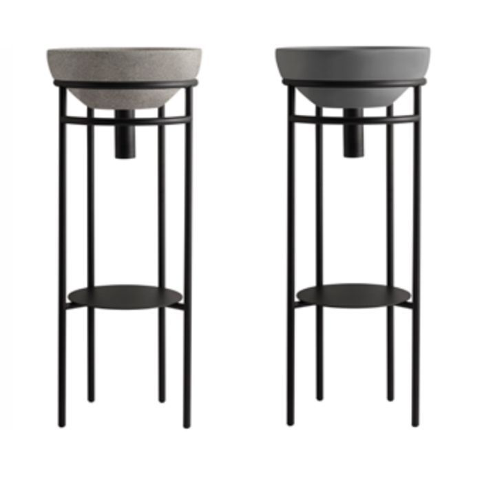 Globo Ring Консоль напольная 35x38 h84,5 под раковину B6T38, с полотенцедержателем, цвет черный матовый, артикул OP003RAR