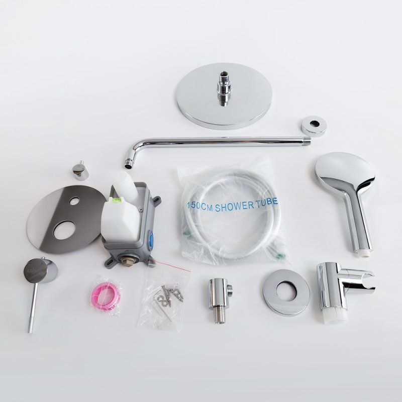 RELAX-DSET-BORO Душевой комплект встраиваемый (смеситель встраиваемый, верхний душ, ручной душ со шлангом, штуцер с держателем), брашированное золото, артикул RELAX-DSET-BORO