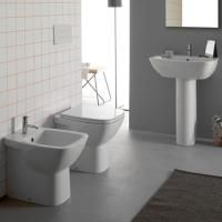 GLOBO Daily Биде напольное пристенное 53*37*h42см, с 1 отв. под смеситель, с креплением, цвет белый