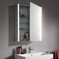 Зеркальный шкаф, Laufen, Frame25, ширина, мм-450, глубина, мм-150, высота, мм-750, тип установки-настенный, с подсветкой, тип освещения-светодиодная подсветка (LED) 2 вертикальных элемента, (регулируемая яркость), без окружающего освещения (внизу), тип вк