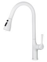 Смеситель для кухни с выдвижным изливом WONZON & WOGHAND, Белый матовый (WW-AE54123-MW)