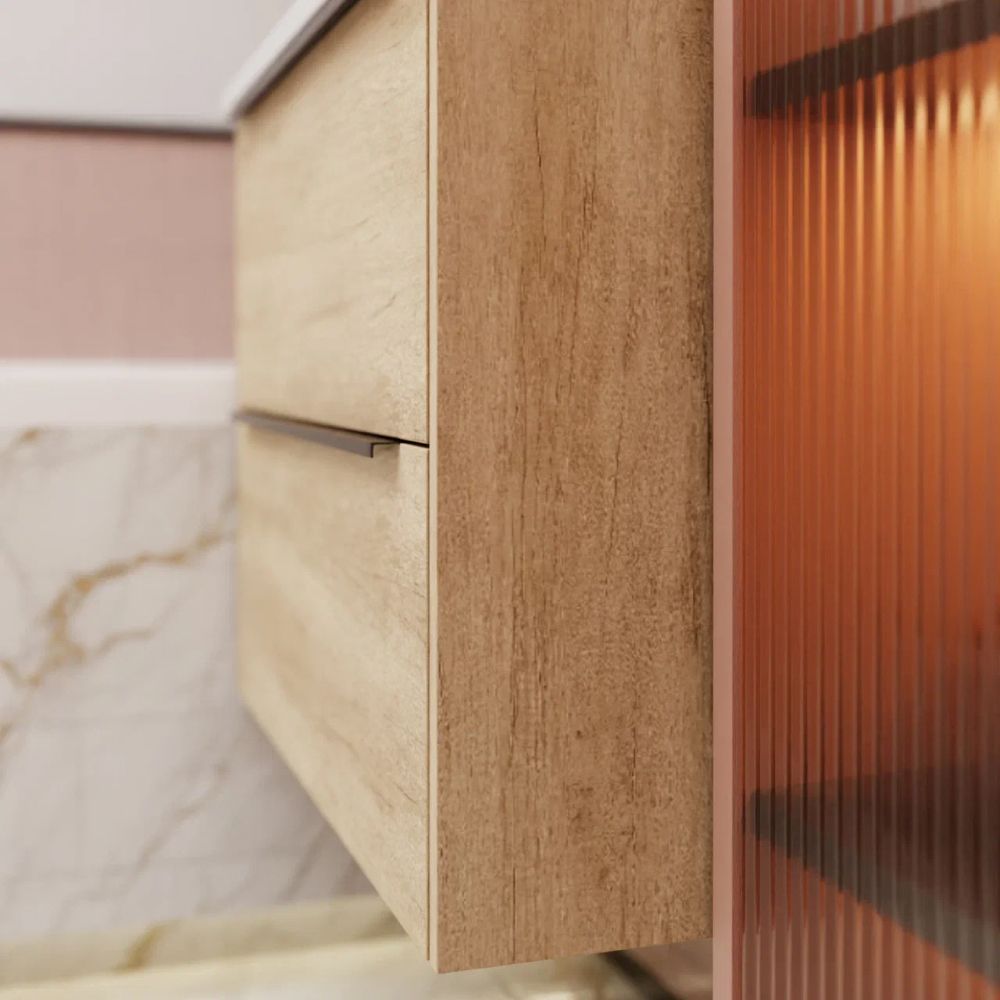 Тумба под раковину подвесная La Fenice Tesoro FNC-01-TES-DNN-80-2, натуральный, артикул FNC-01-TES-DNN-80-2