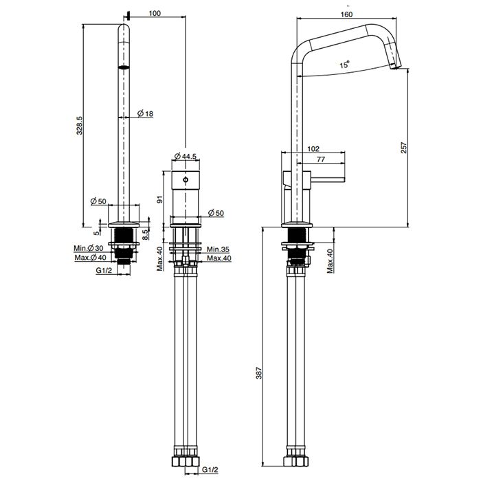 Fima Carlo Frattini Spillo Up Смеситель для раковины, на 2 отв., с донным клапаном, цвет: хром