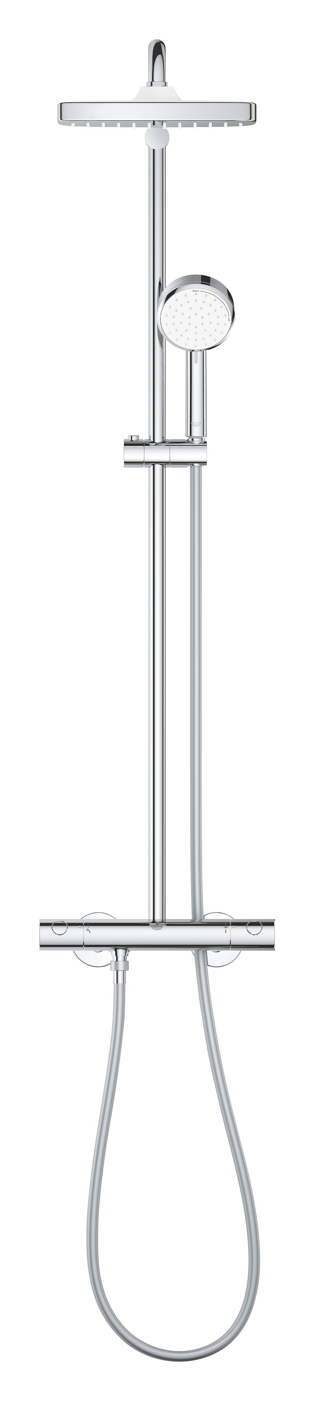 Душевая система GROHE Tempesta Cosmopolitan 250 CUBE с термостатом настенного монтажа, хром (26689000), артикул 26689000