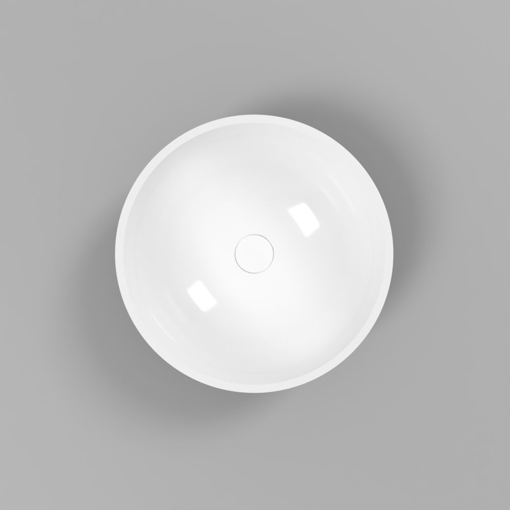 Умывальник WHITECROSS Cornelian D=43 (черный/белый глянец) иск. камень