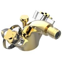 THG PETALE DE CRISTAL CLAIR Смеситель для биде на 1 отверстие, стекло прозрачное, цвет полированное золото