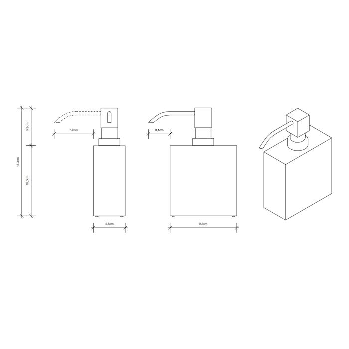 Decor Walther Cube DW 470 Дозатор для мыла, настольный, цвет: матовый никель ЗАКАЗ ПО ЗАПРОСУ, артикул 0824934