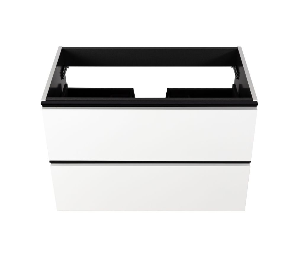 Visobath Granada, тумба 60 см, 2 ящика c черными ручками, цвет белый матовый лак (B-Ada), артикул 87513/87599