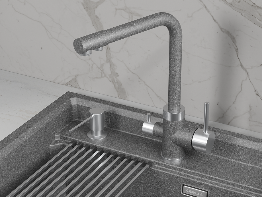 Смеситель для кухни GRANULA (5015, ГРАФИТ), артикул 5015, ГРАФИТ