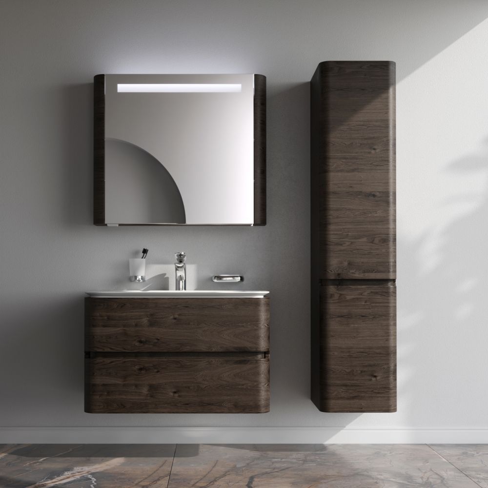 M30FHX0802TF Sensation, База под раковину, подвесная, 80 см, ящики, табачный дуб, текстурированная, M30FHX0802TF Sensation, База под раковину, подвесная, 80 см, ящики, табачный дуб, текстурированная,