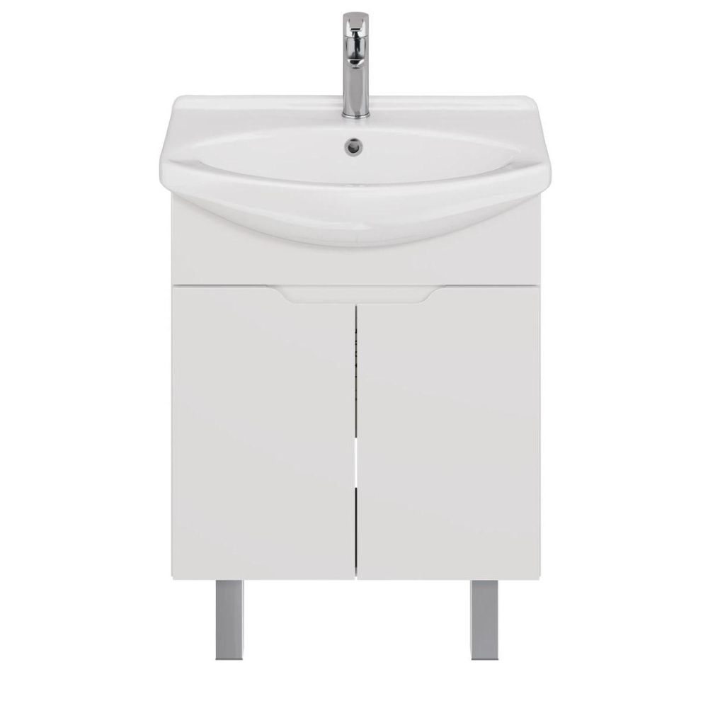 Тумба с раковиной подвесная/напольная Dreja David D 65 см, белый, артикул 99-0403-com