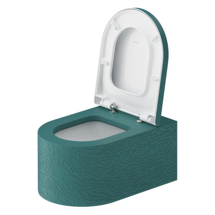 Duravit  Millio Унитаз подвесной  декор &quot;Pattern&quot;  370х570 мм, крепление в компл.,цвет аквамарин матовый