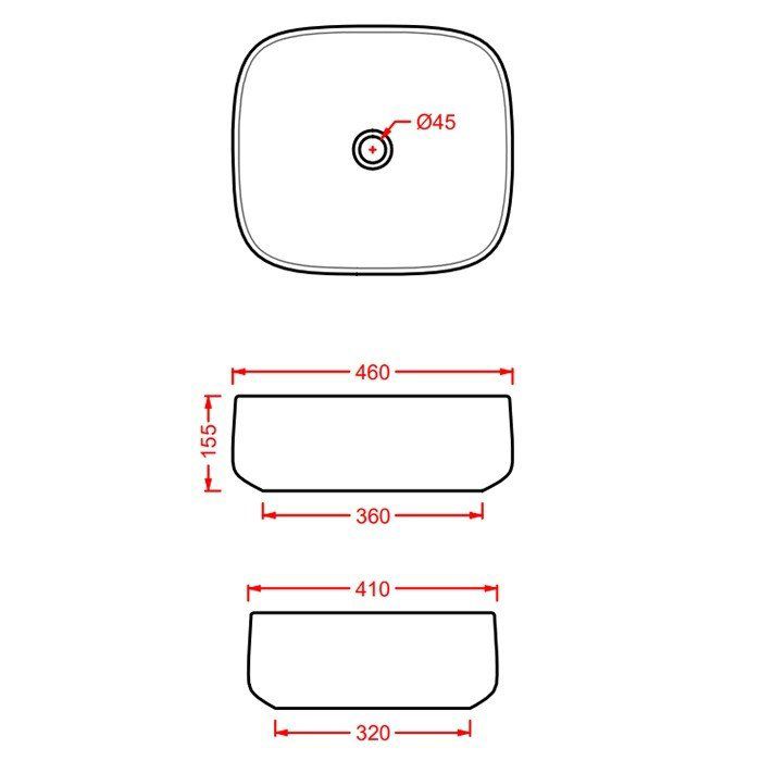 ARTCERAM COGNAC Раковина настольная Quadro 46x41 см, цвет белый глянец, покурытие Saniglaze