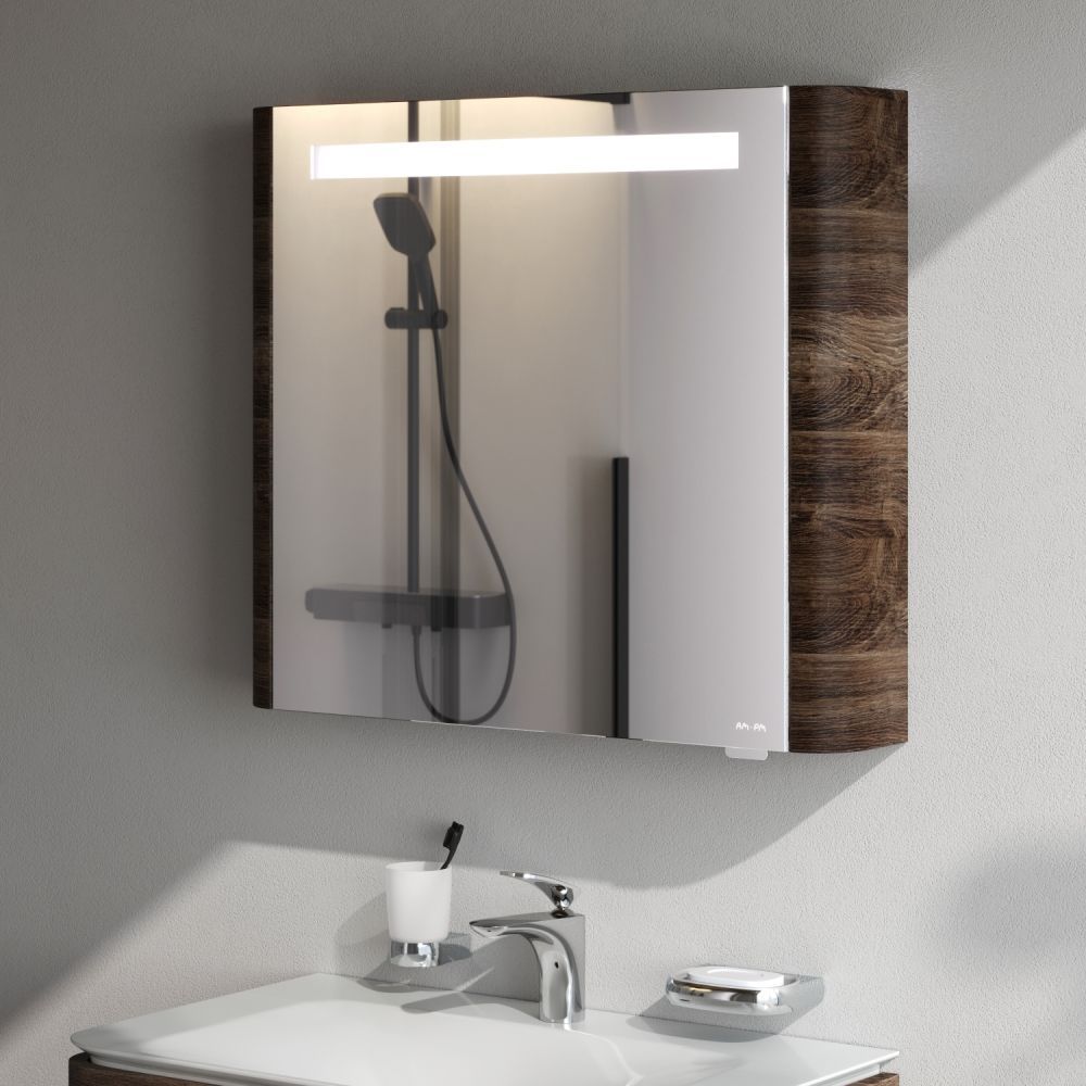 M30MCR0801NF Sensation, зеркало, зеркальный шкаф, правый, 80 см, с подсветкой, орех, текстурированна M30MCR0801NF Sensation, зеркало, зеркальный шкаф, правый, 80 см, с подсветкой, орех, текстурированна