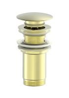 Донный клапан для раковины с переливом 1 1/4 WONZON & WOGHAND, Брашированное золото (WW-88SS09-BG)