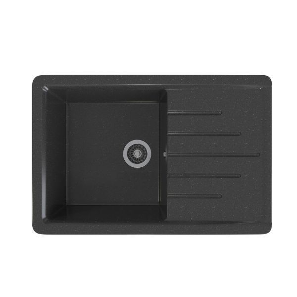 Мойка MIXLINE ML-GMS07 СТАНДАРТ с крылом, черный, 750*495*190мм (551115)