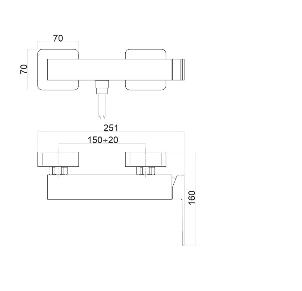 Смеситель для душа Fiore KUBE 100BB8542, белый, артикул 100BB8542