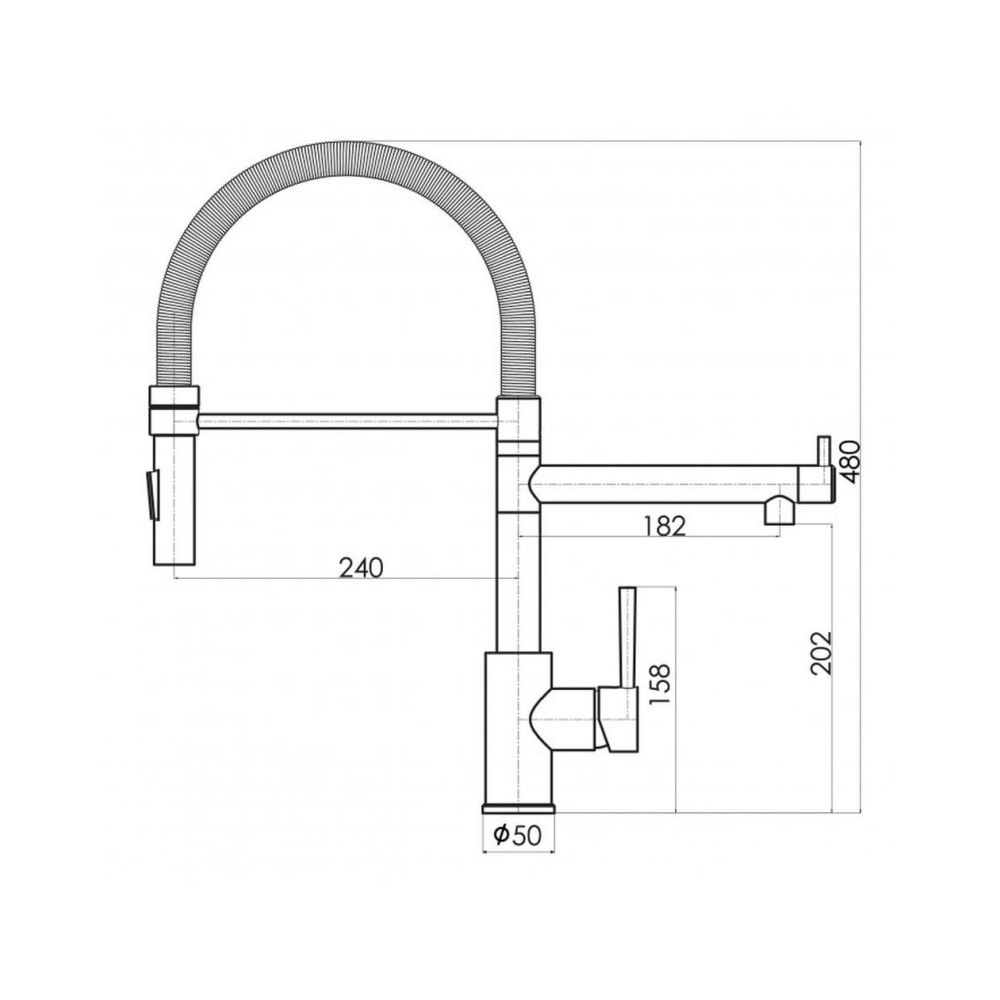 Смеситель для кухни с гибким изливом и подключением фильтра Florentina СТЕЛЛА 337.05Н.2113.910, хром, артикул 337.05Н.2113.910