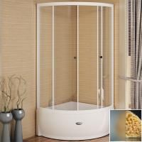 Душевой уголок Radomir 100x100 1-03-1-0-0-0041 с поддоном профиль Белый стекло матовое