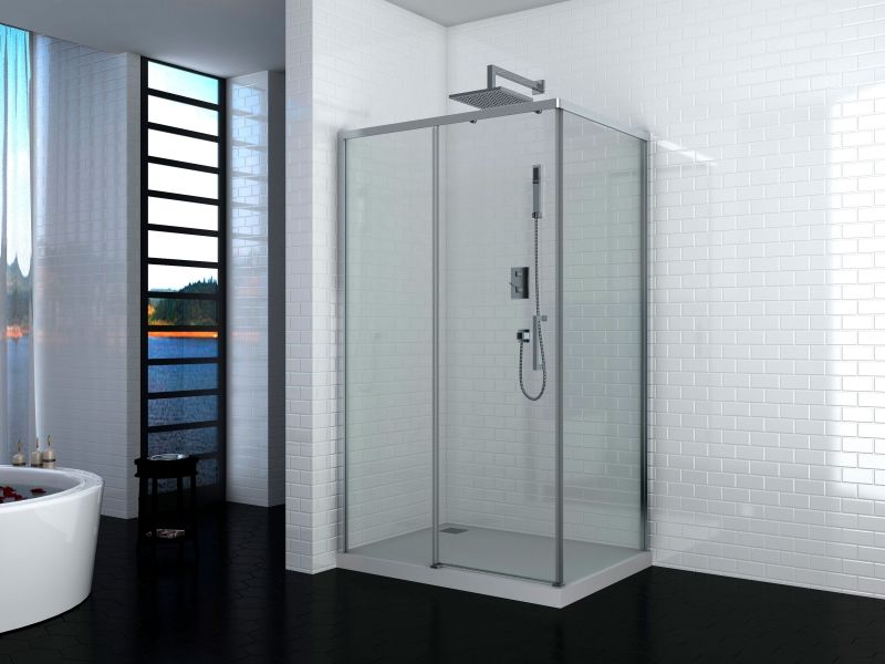 Душевой уголок Cerutti SPA Vito 110x80 L профиль Хром стекло прозрачное Душевой уголок Cerutti SPA Vito 110x80 L профиль Хром стекло прозрачное