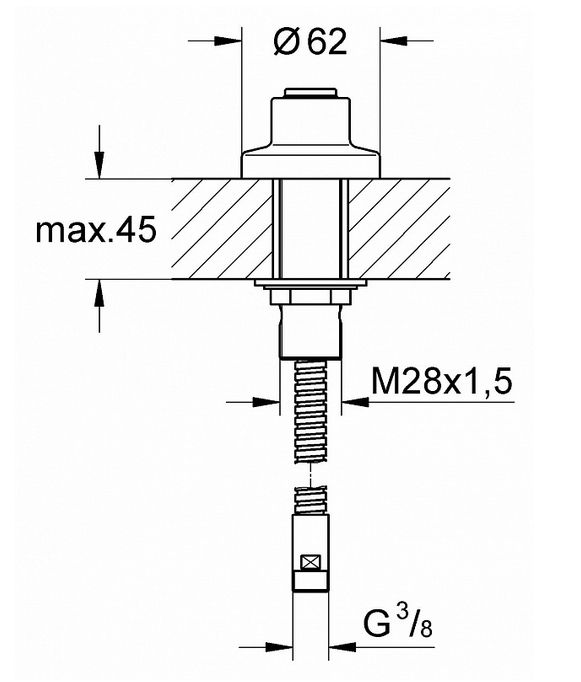 Шланговое подключение Grohe 27151000 Хром