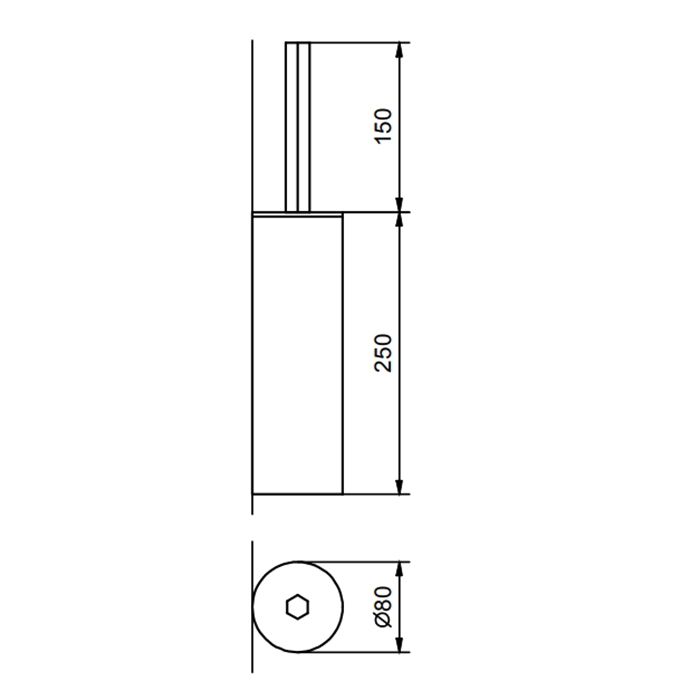 Fantini Young Ершик подвесной, с контейнером, цвет: Matt British Gold PVD /белая керамика