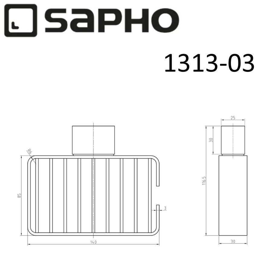 Мыльница EVEREST для душа из латунной проволоки, 140x85 мм, хром, Sapho