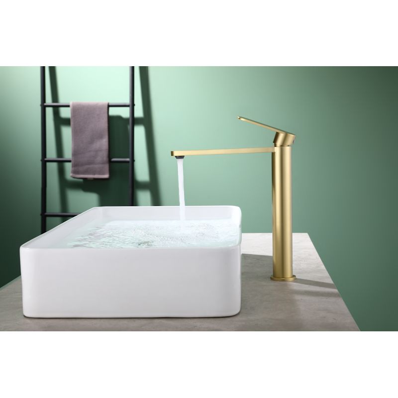 Смеситель для раковины высокий Raglo R10.15.03, золотой сатин