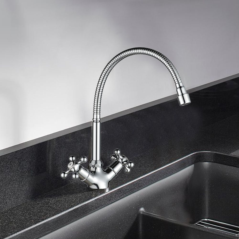 Смеситель для кухни с гибким изливом WesnaArt RASSVET, RAS02-180, хром, артикул RAS02-180