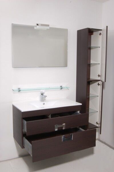 Тумба с раковиной SanVit Квадро Lux New 60 kkvadn060 с фактурой под дерево подвесная Венге