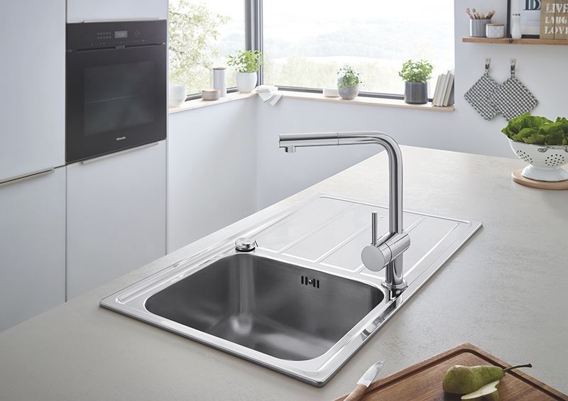 Кухонная мойка со смесителем Grohe K500 31573SD0 Матовый хром Кухонная мойка со смесителем Grohe K500 31573SD0 Матовый хром