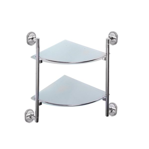 Полка стеклянная угловая Haiba HB1907-2, хром