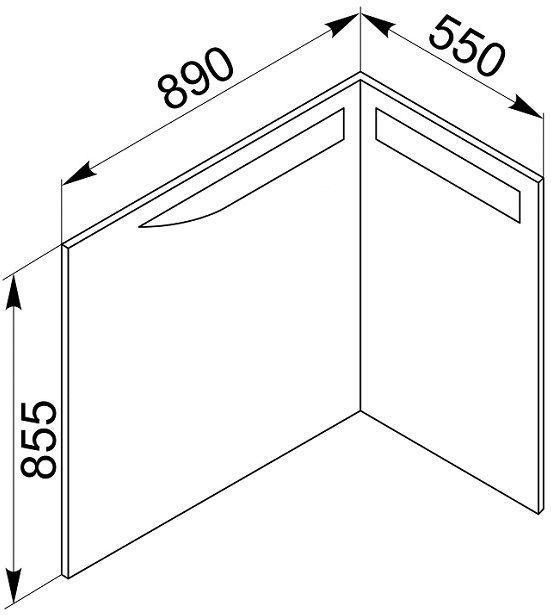Зеркало De Aqua Трио Люкс 90 R белый