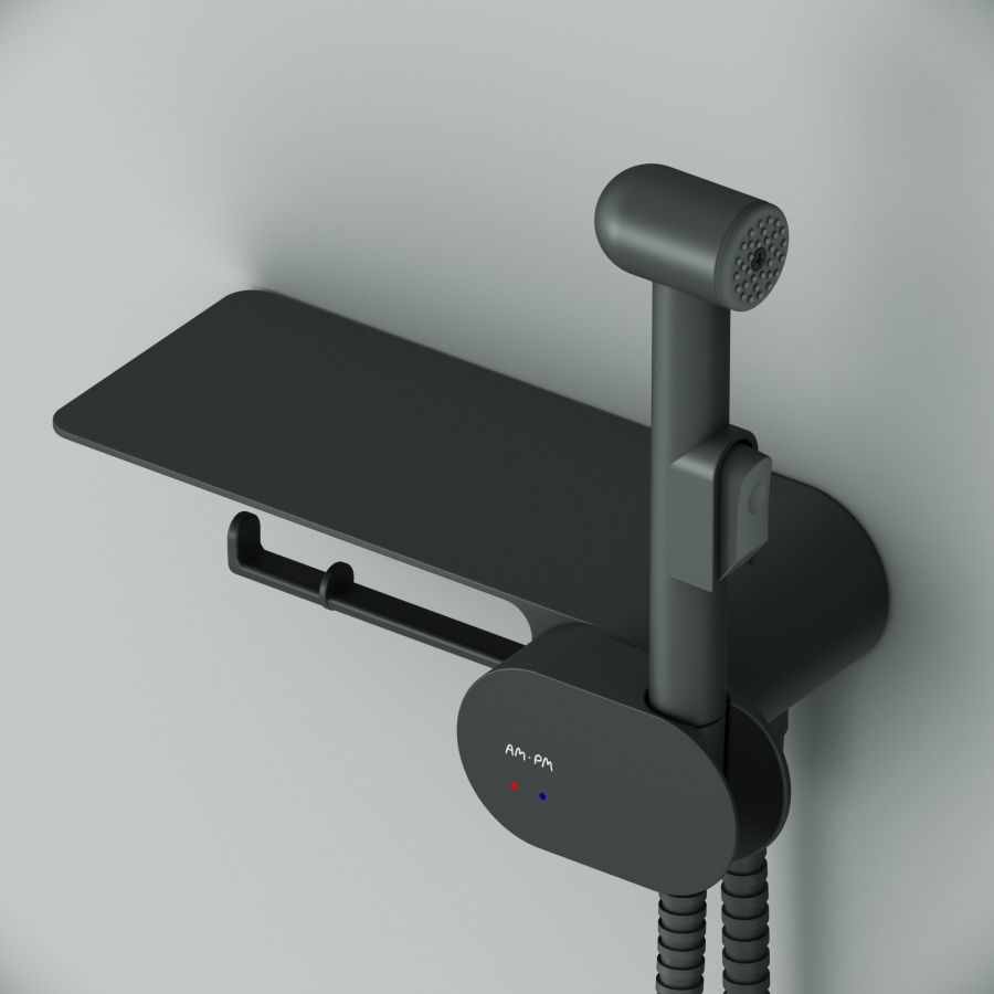F0202622 Like, гигиенический набор со смесителем для душа с полкой, держателем туалетной бумаги, гиг, артикул F0202622