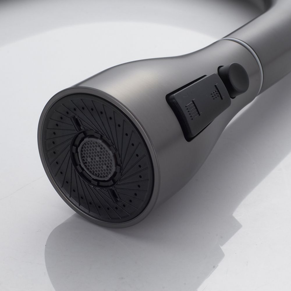 Смеситель для кухни с выдвижным изливом Shevanik S363T, оружейная сталь