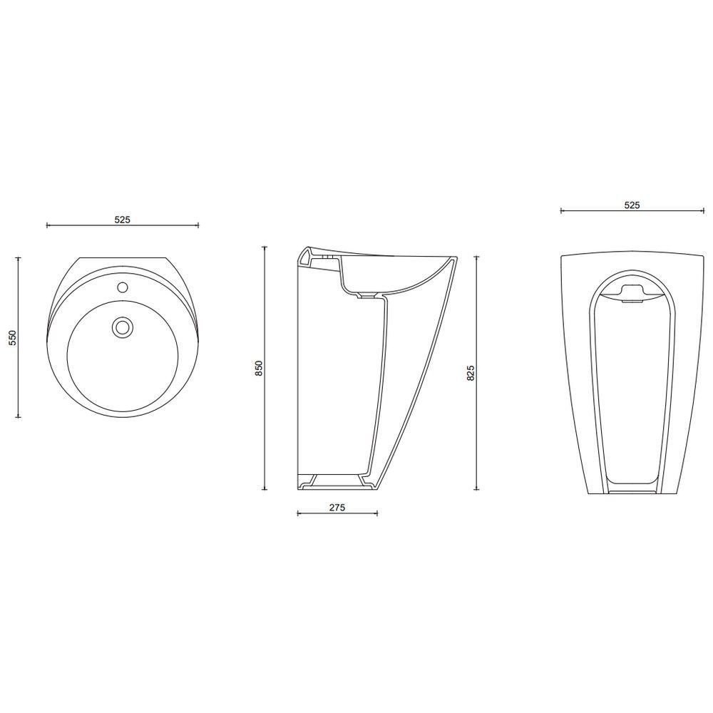 Умывальник GURAL Arya 55х53 напольный