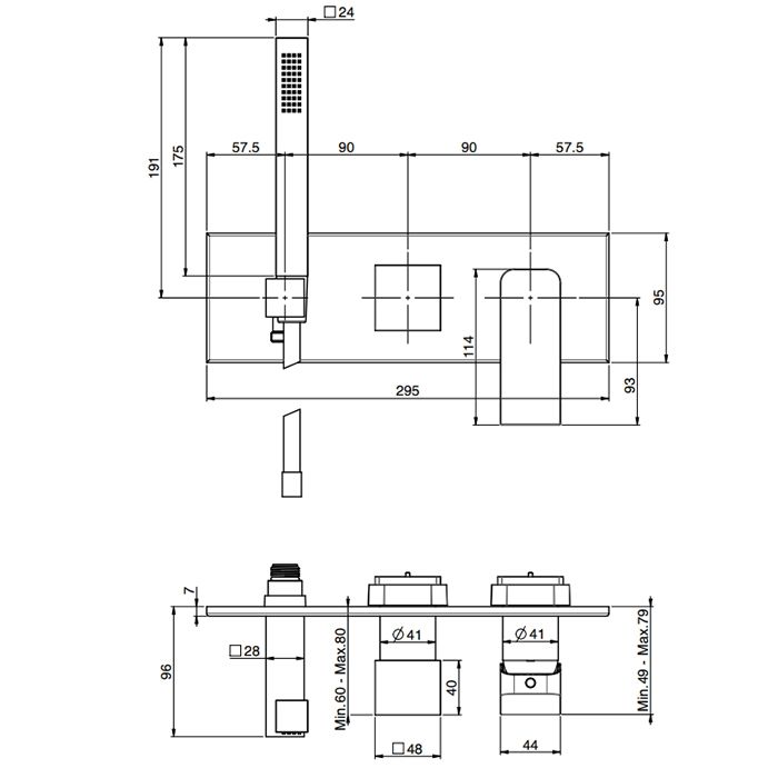 Fima Carlo Frattini Fit Смеситель для душа, встраиваемый, на 2 источника, с ручным душем, цвет: чёрный матовый Fima Carlo Frattini Fit Смеситель для душа, встраиваемый, на 2 источника, с ручным душем, цвет: чёрный матовый
