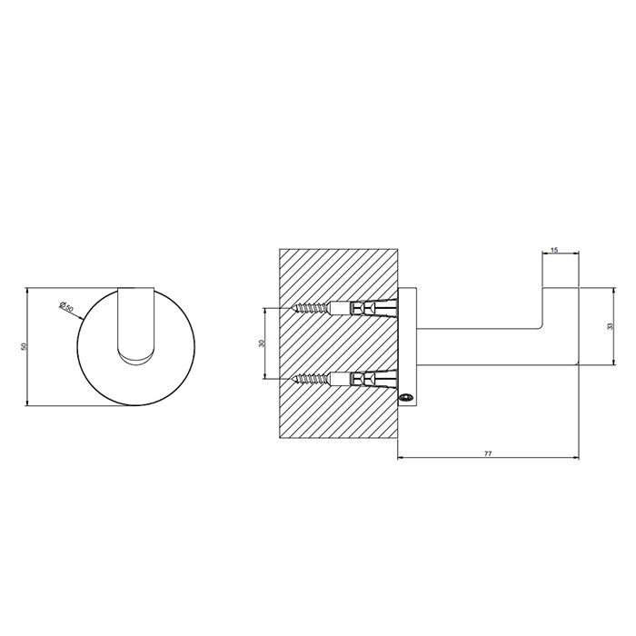 Gessi Tondo Крючок настенный, цвет: Copper PVD