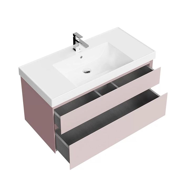 Тумба CUBO подвесная с ящиками 100, Мальва матовая