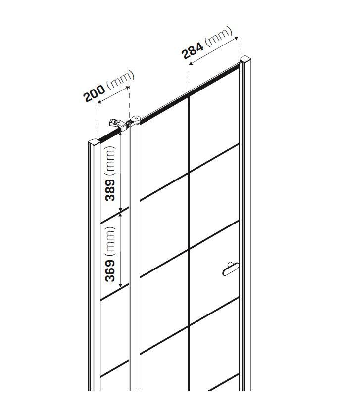 Дверь в нишу NEW TRENDY NEW SOLEO BLACK одинарная 90x195 D-0279A (черный)