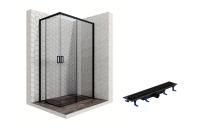 Душевой уголок Ambassador Queen Black 11011205R-ST7, прямоугольный, линейный трап, 120х80