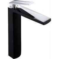 Смеситель для умывальника высокий VENTURO черный + хром