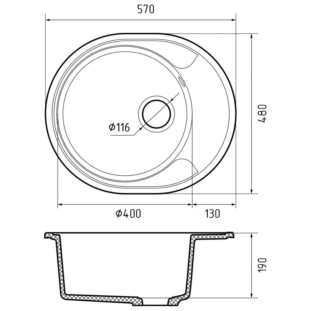 Кухонная мойка GranFest URBAN 857L, черный, артикул 857L черный