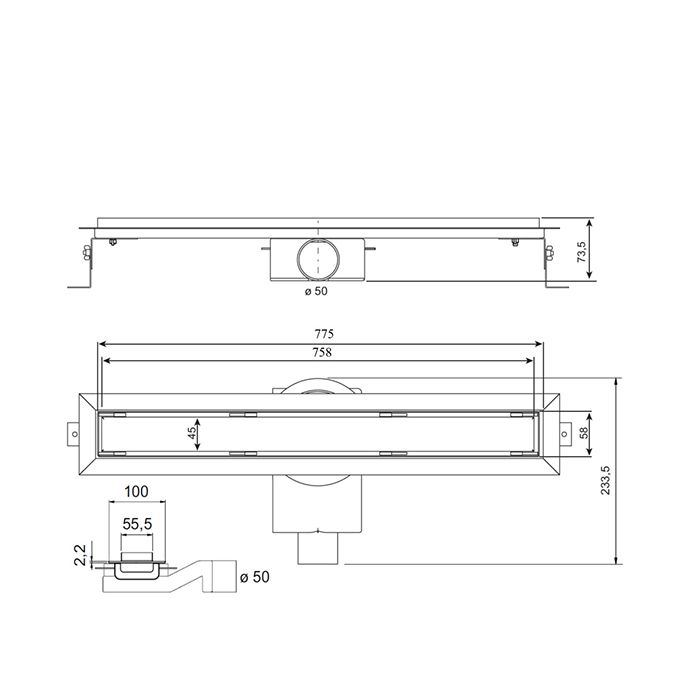 Plumberia Selection Трап душевой PS IN-TILE 6x80 2устор. накладка из нерж.стали, комбинир.затвор с горизонт. Выпуском Ду 50мм,40л/мин, золото 24К Plumberia Selection Трап душевой PS IN-TILE 6x80 2устор. накладка из нерж.стали, комбинир.затвор с горизонт. Выпуском Ду 50мм,40л/мин, золото 24К