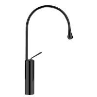 Gessi Goccia Смеситель для раковины на 1 отверстие, высокий, излив 244мм R=125, с фиксированным носиком,  цвет: черный