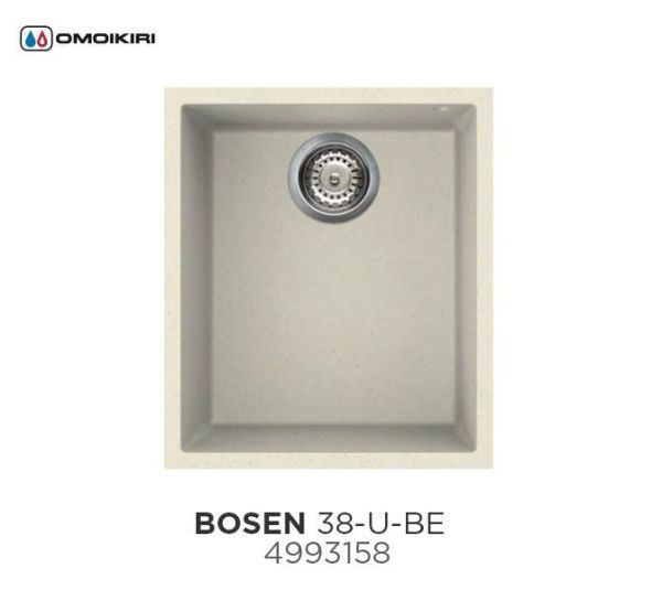 Мойка, OMOIKIRI, Bosen, ширина, мм-380, глубина, мм-440, высота, мм-210, тип установки-встраиваемый снизу, отверстия для смесителя-отсутствуют, с переливом, сифон и донный клапан в комплекте, автоматический донный клапан приобретается отдельно, материал-T