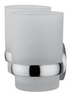 Два стакана для зубных щеток с держателем WONZON & WOGHAND EASY, Хром (WW-8128)