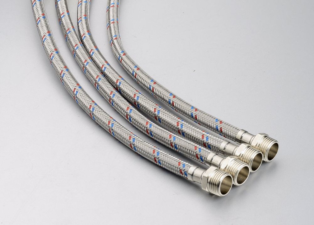 Подводка гибкая ПрофСан для воды 80 см гайка-штуцер  1/2-1/2 (PS-FM80), артикул PS-FM80